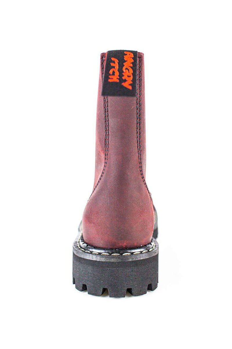 Angry Itch 8 Loch Stiefel Vintage Burgundy