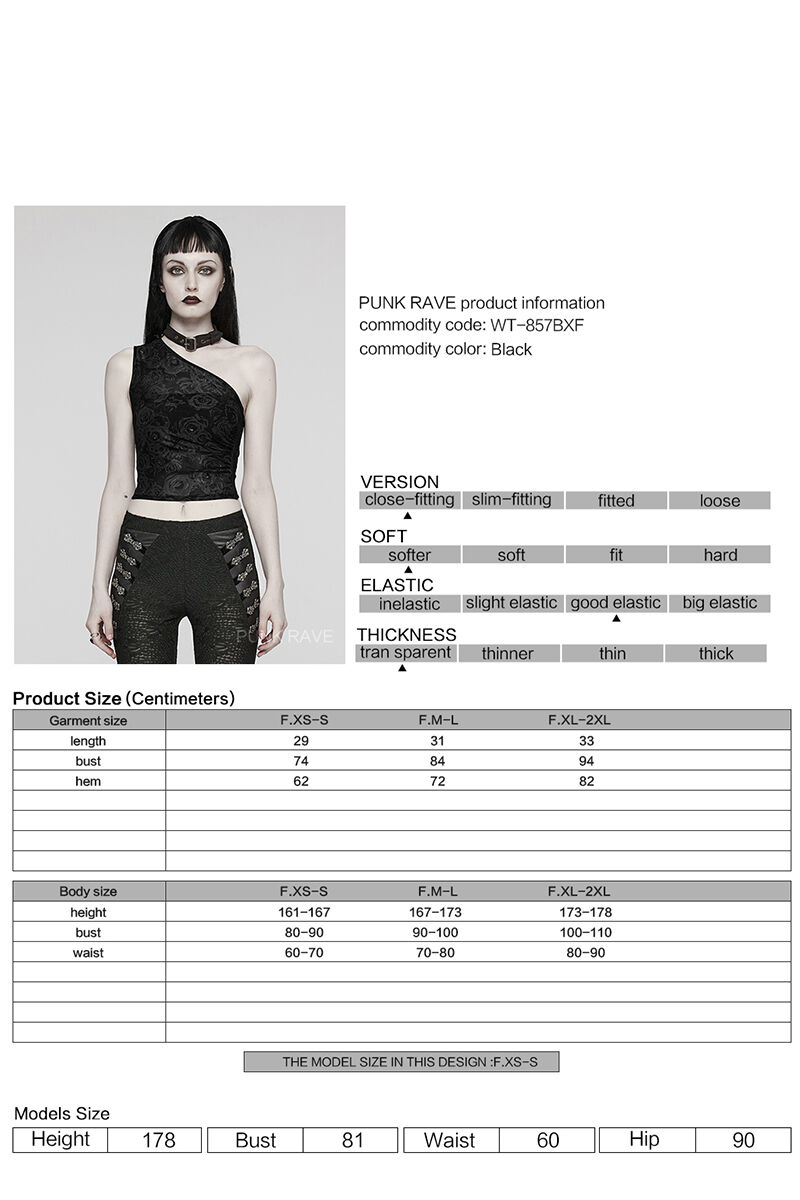 Punk Rave Top Mesh Roses