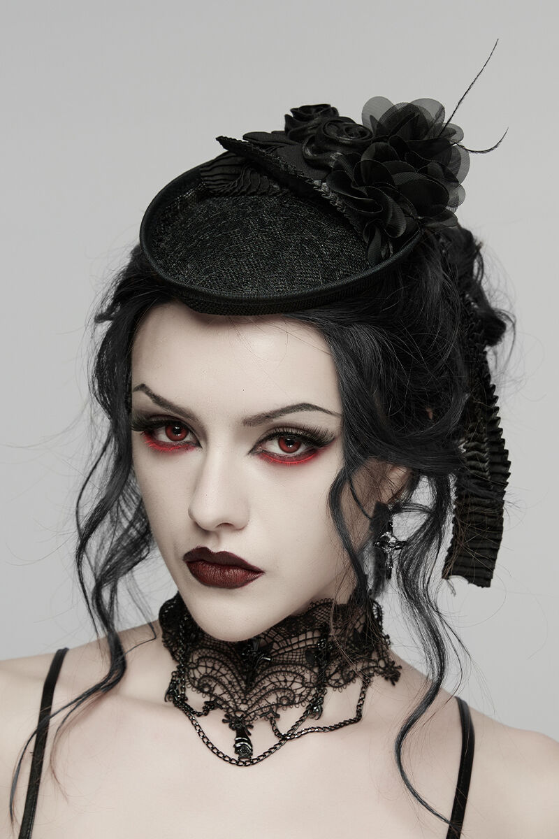 Punk Rave Fascinator Mourning Bloom