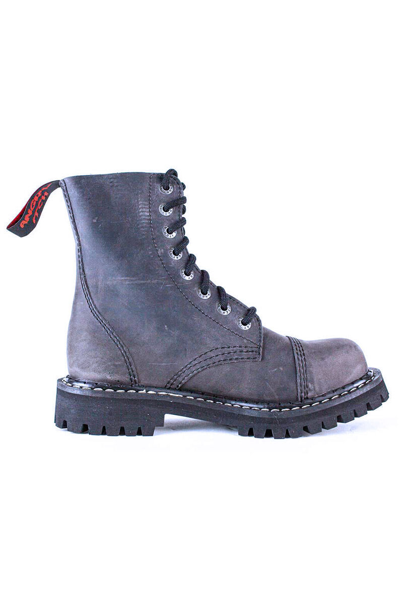 Angry Itch 8 Loch Stiefel Vintage Dunkel Braun