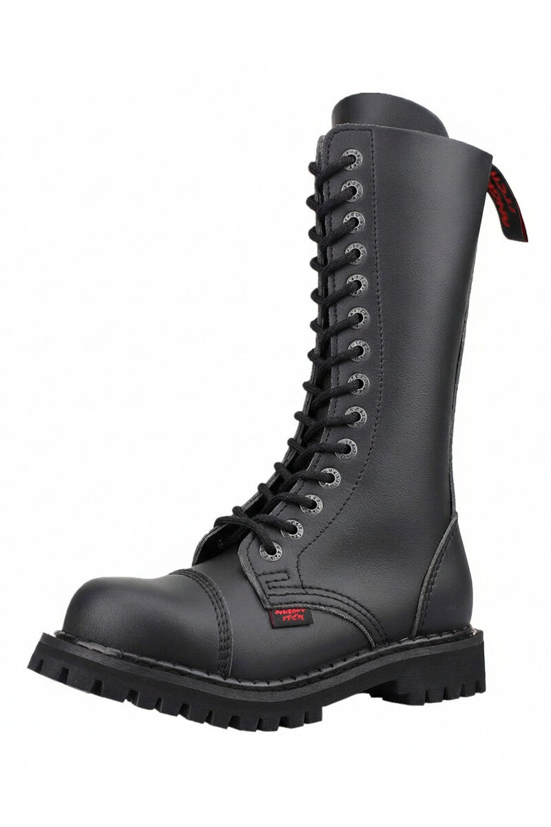 Angry Itch 14 Loch Stiefel Vegan Schwarz