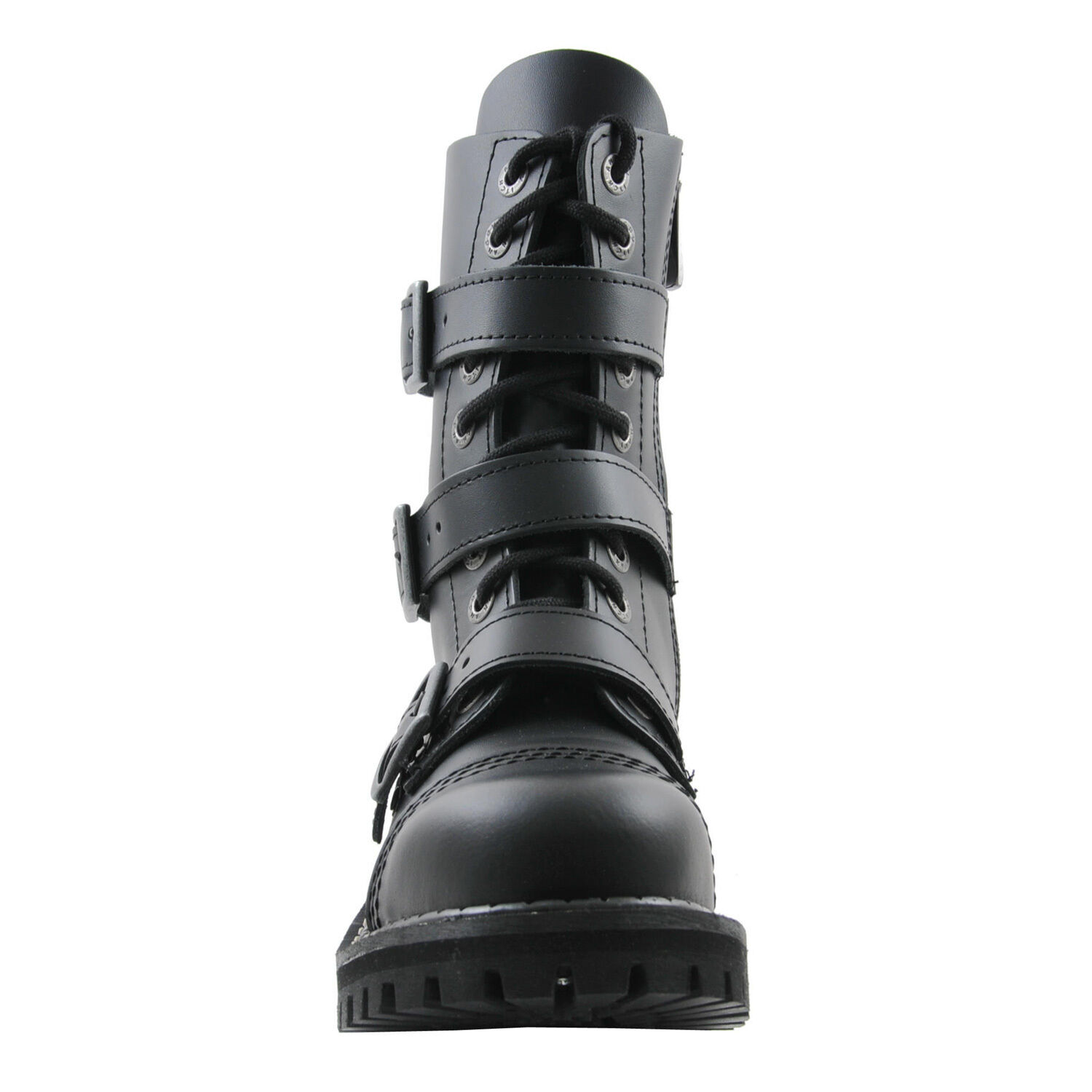 Angry Itch 10 Loch Stiefel 3 Buckle Schwarz