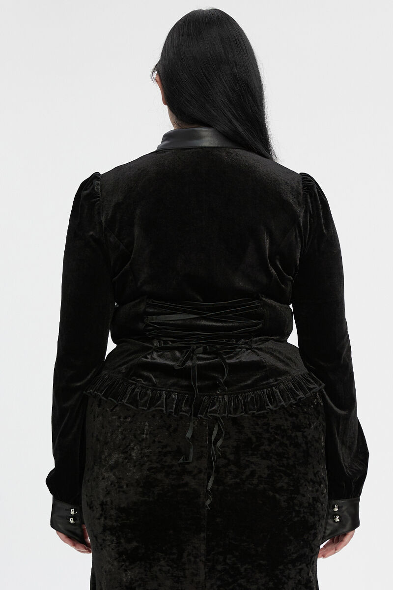 Punk Rave Bluse Winged Collar