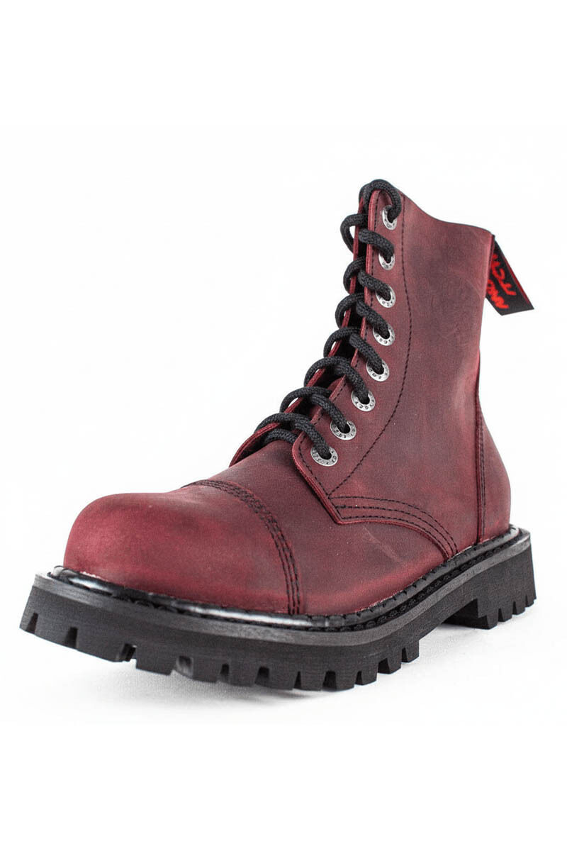 Angry Itch 8 Loch Stiefel Vintage Burgundy