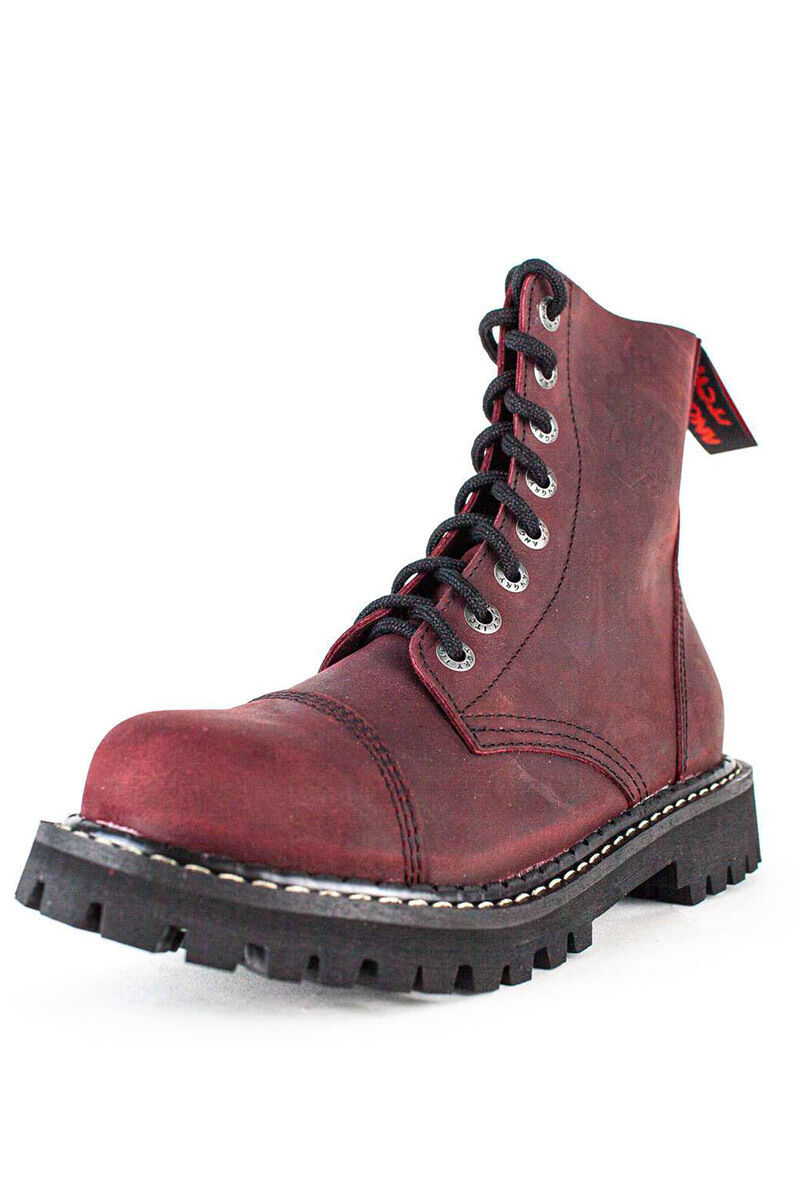 Angry Itch 8 Loch Stiefel Vintage Burgundy