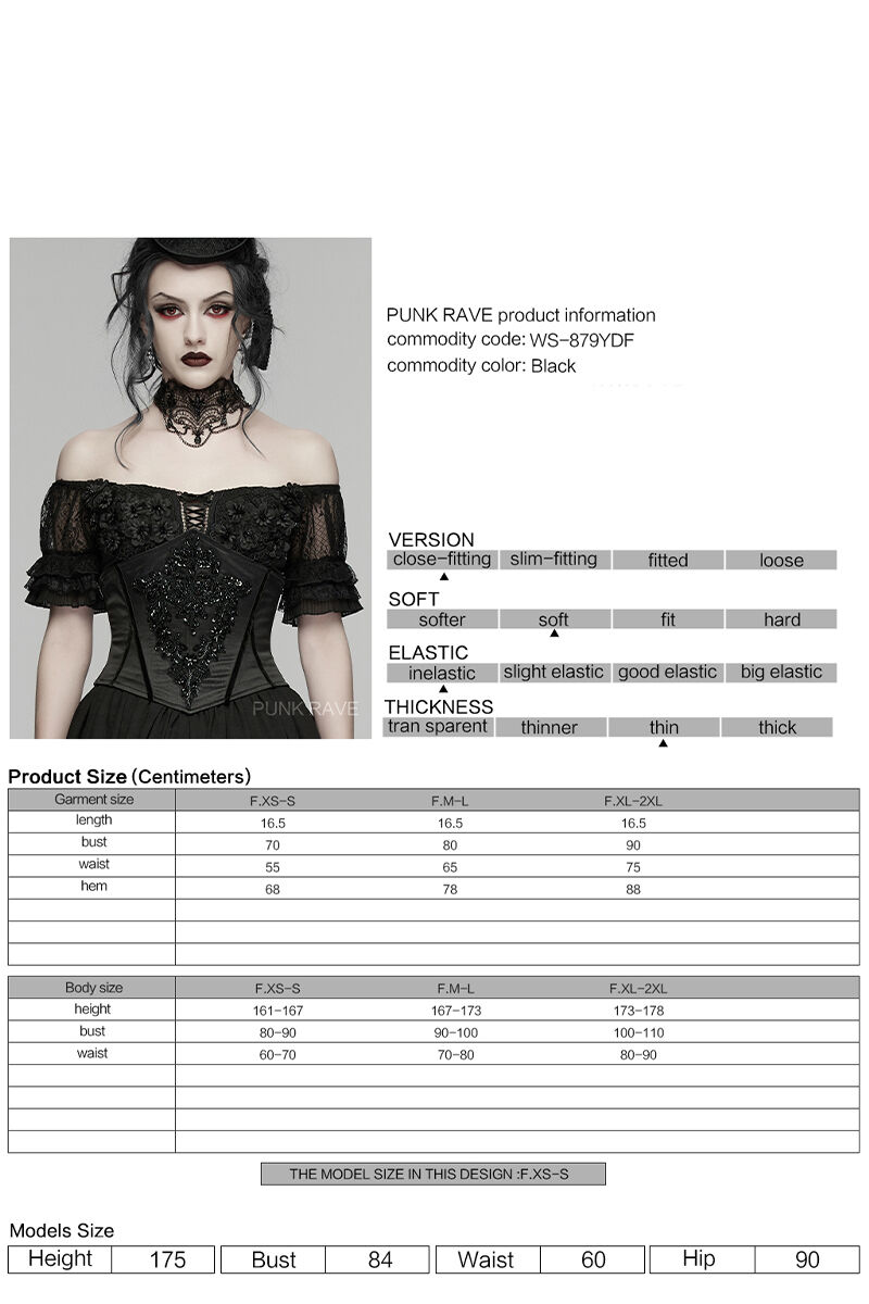 Punk Rave Korsage Noir Eclipse