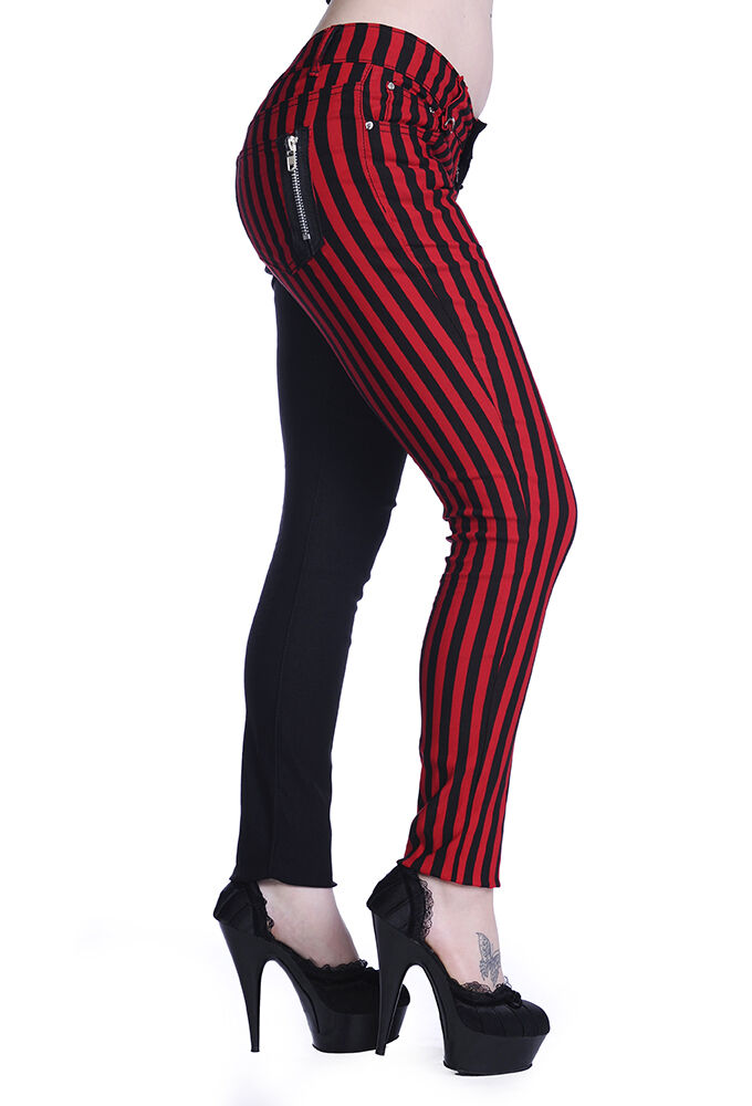 Banned Hose Striped Leg Red