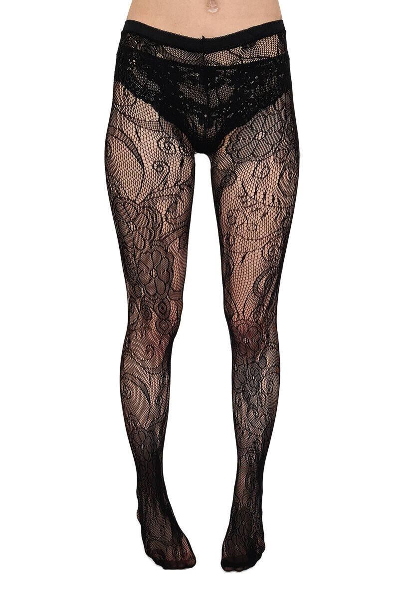 Strumpfhose Black Flower