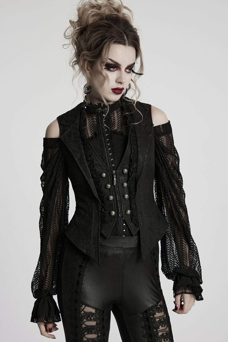 Punk Rave Weste Midnight Ruffle