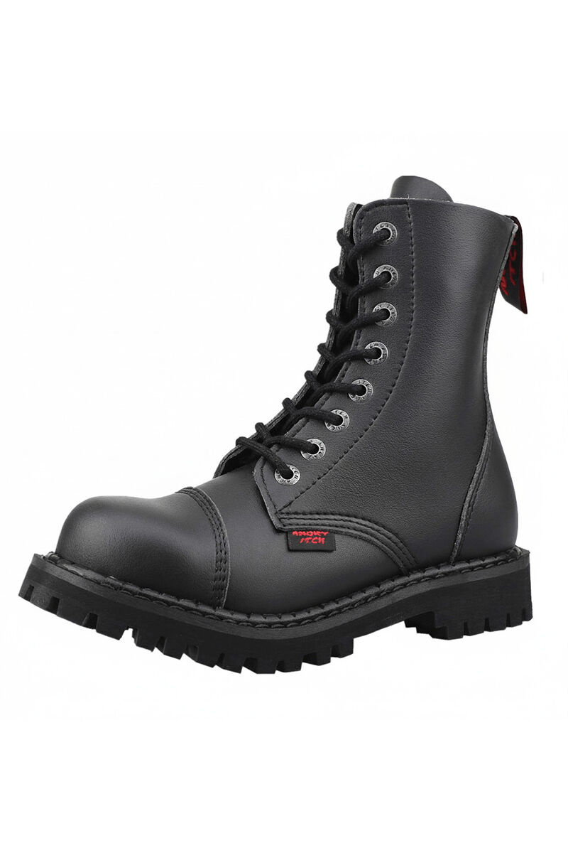 Angry Itch 8 Loch Stiefel Vegan Schwarz