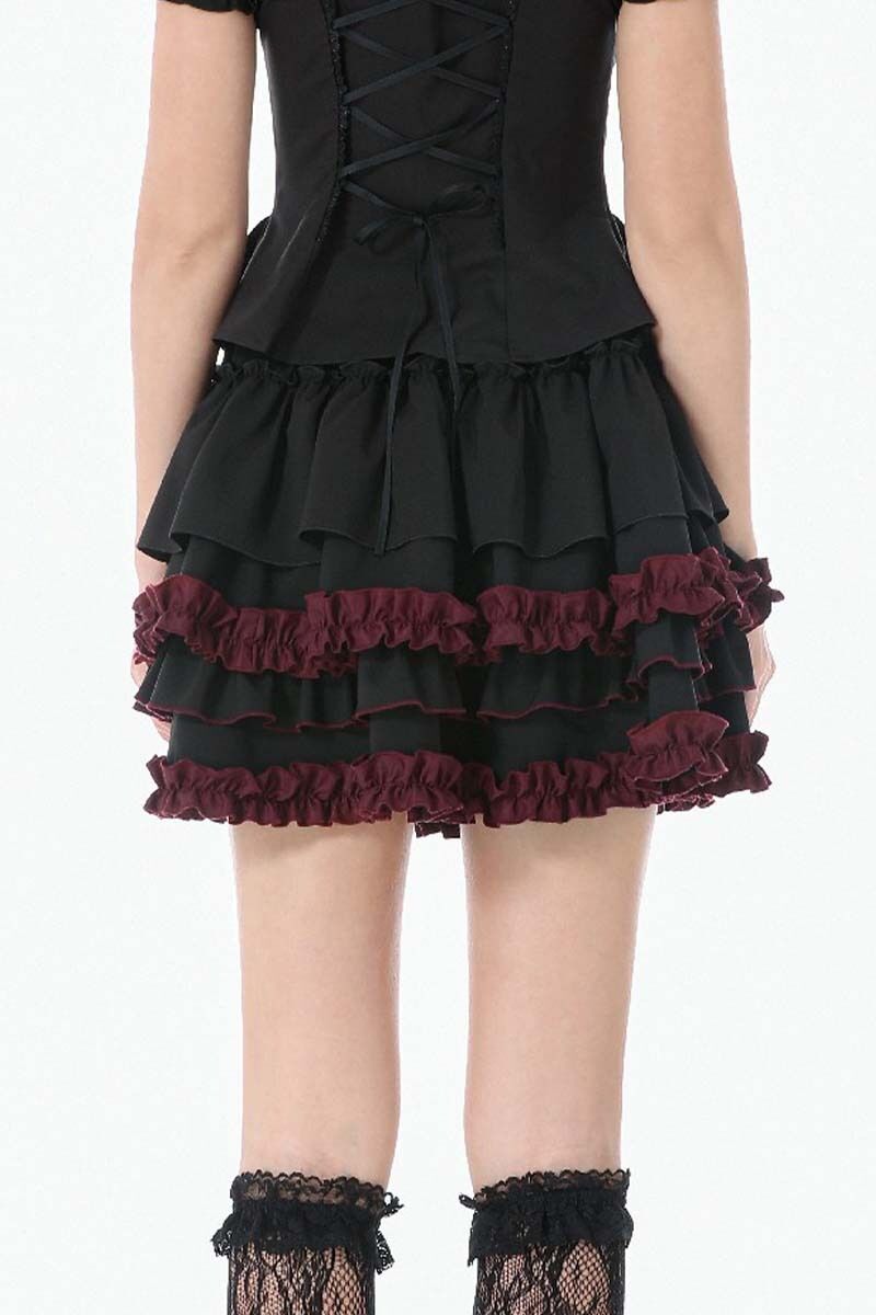 Dark In Love Rock Crimson Ruffle
