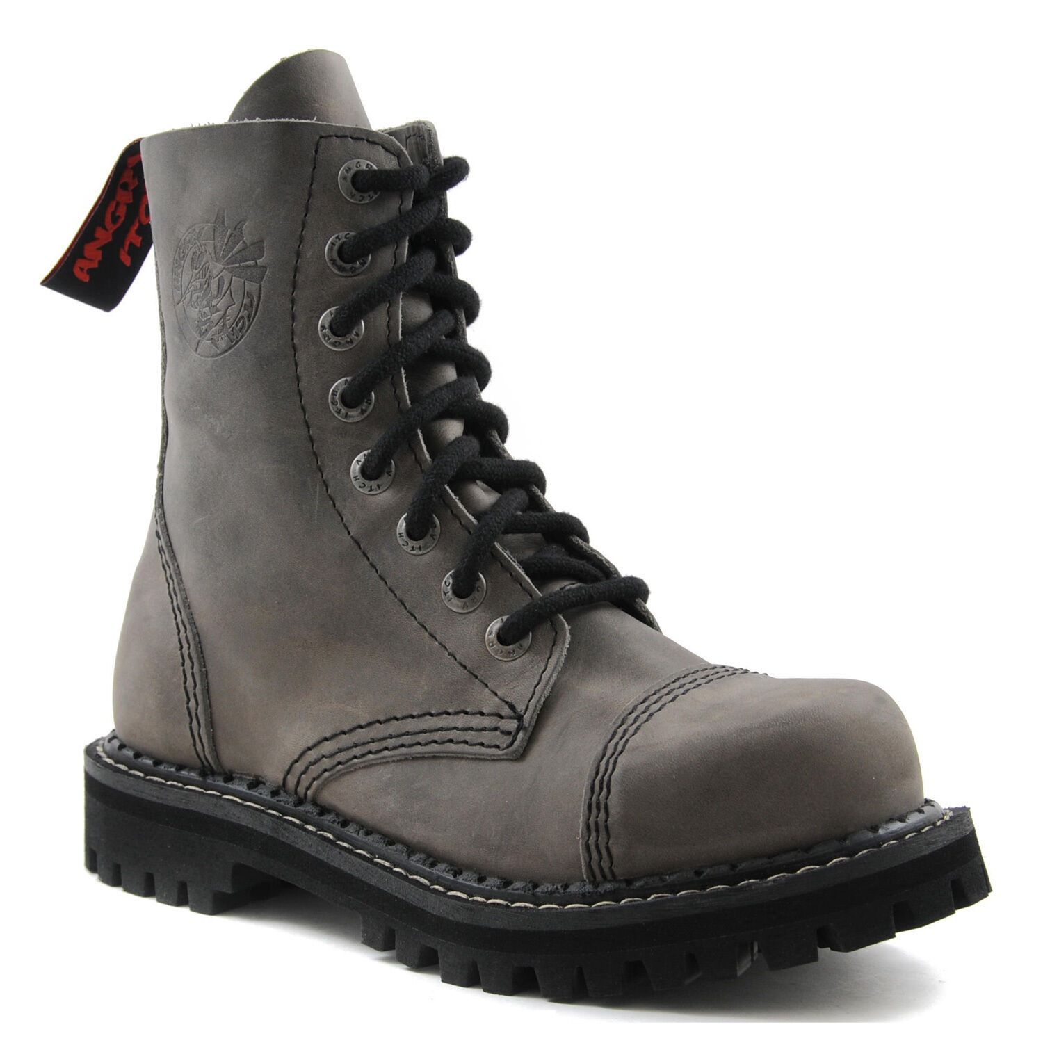 Angry Itch 8 Loch Stiefel Vintage Grau