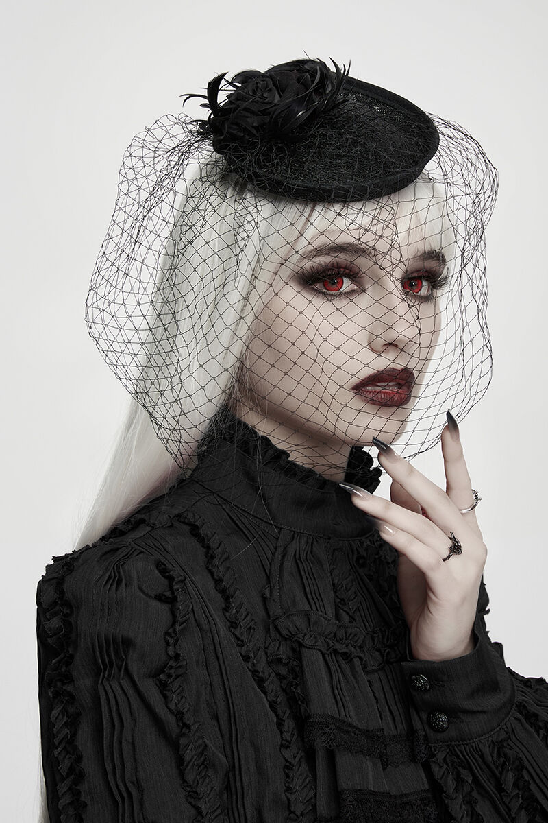 Punk Rave Fascinator Veiled Sorrow