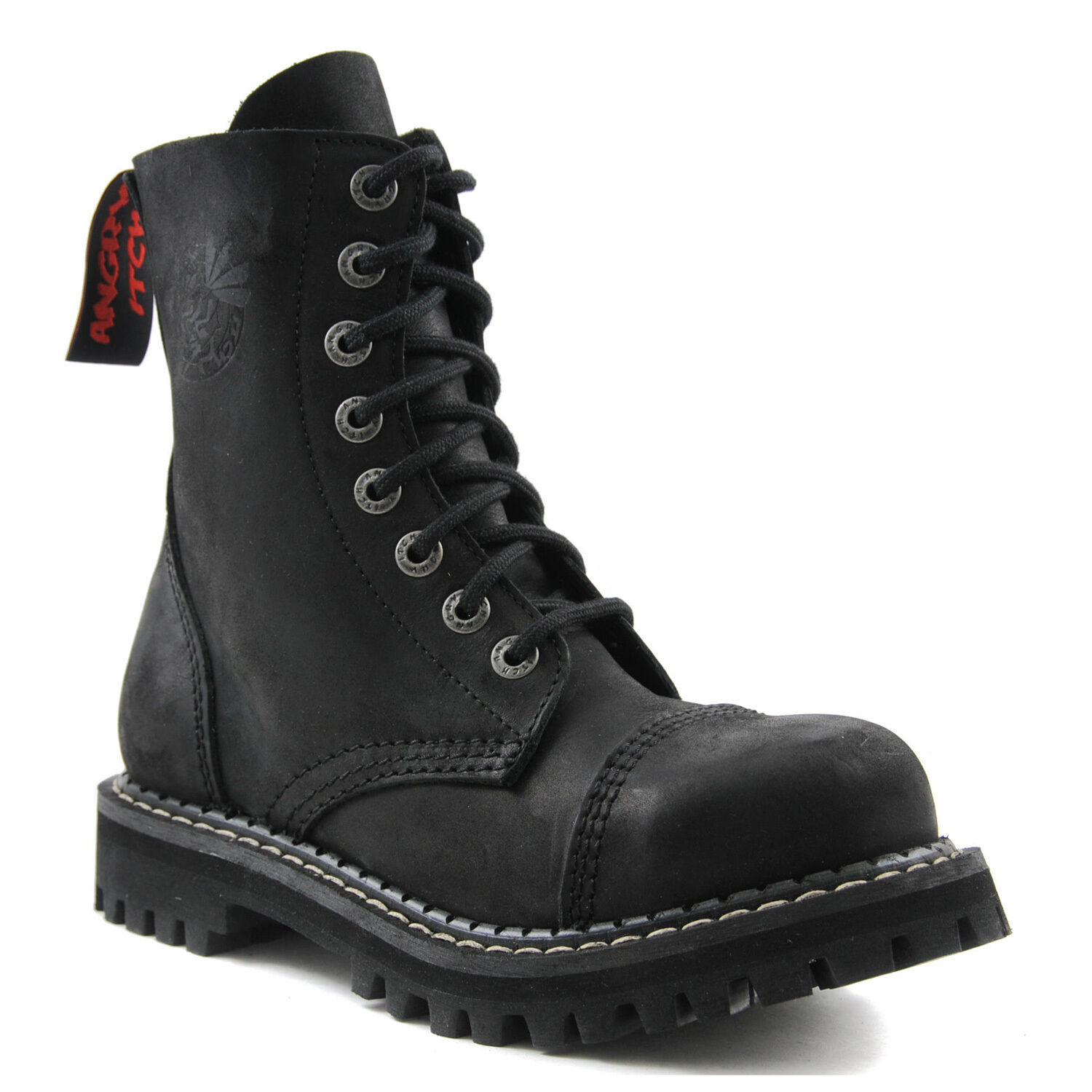 Angry Itch 8 Loch Stiefel Vintage Schwarz