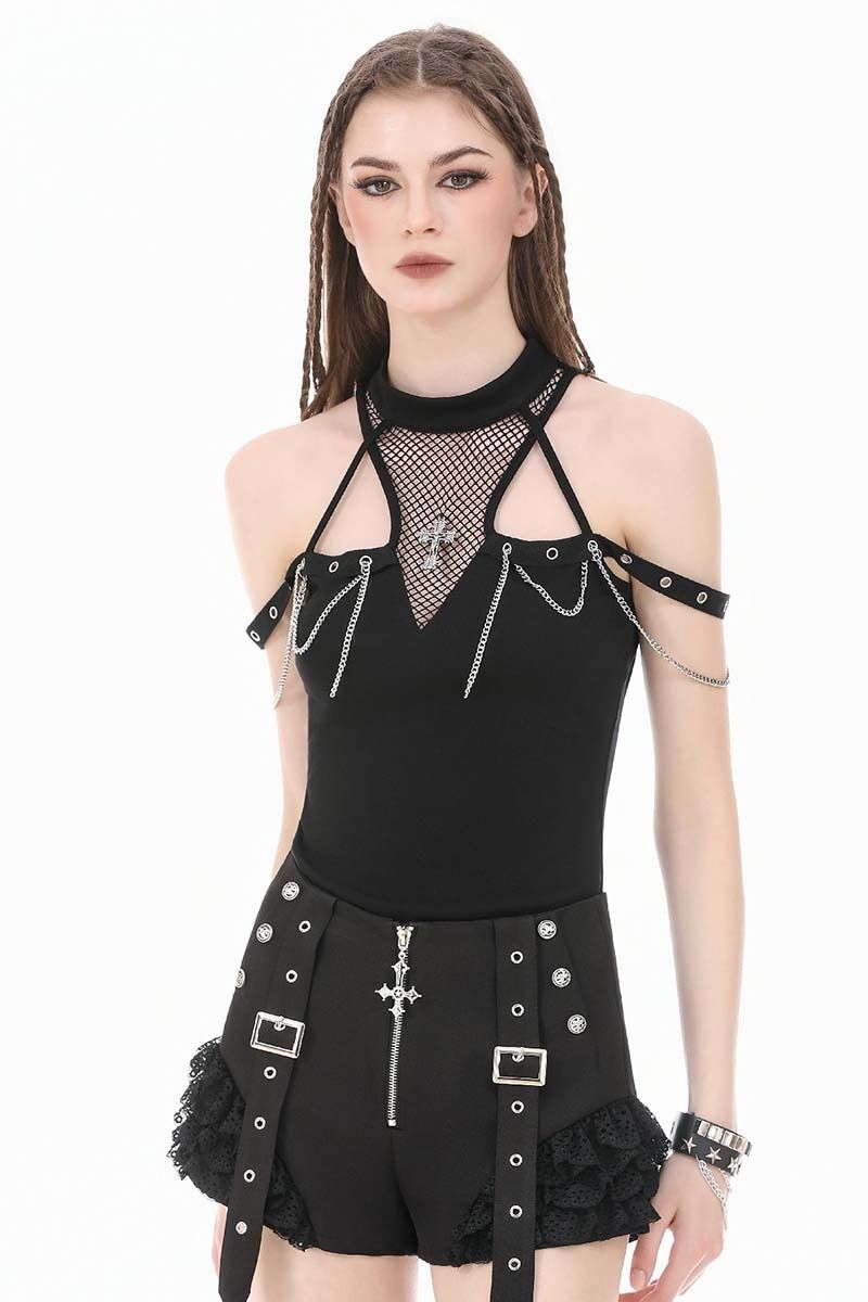 Dark In Love Top Synthetic Cross