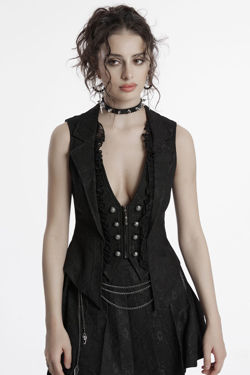 Punk Rave Weste Midnight Ruffle