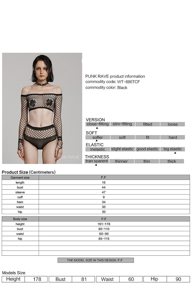 Punk Rave Top/Panty Set Embrace The Night