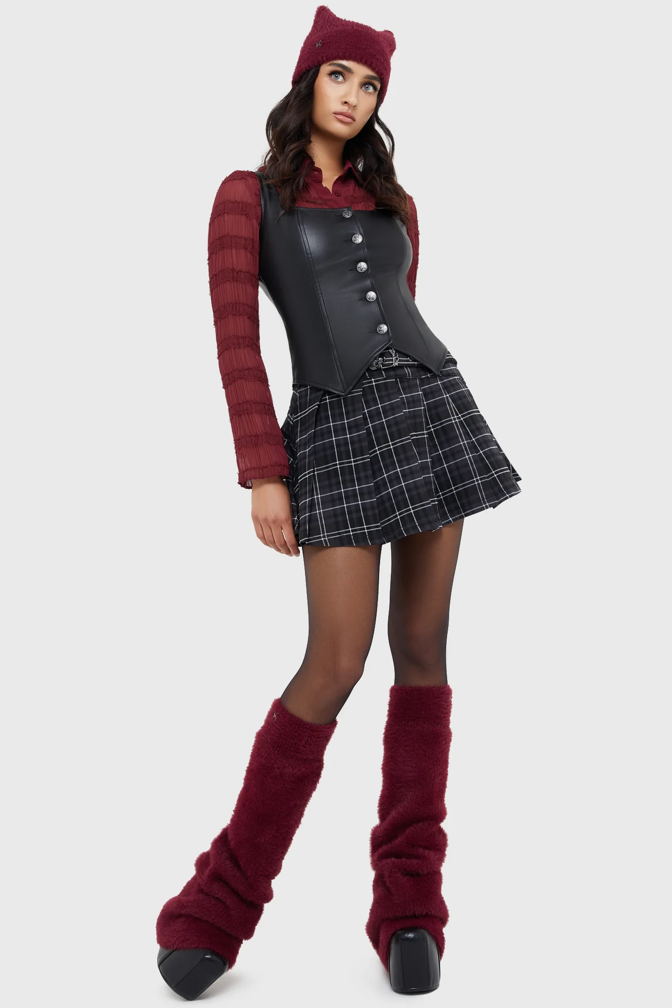 Killstar Beinstulpen Dark Night Red