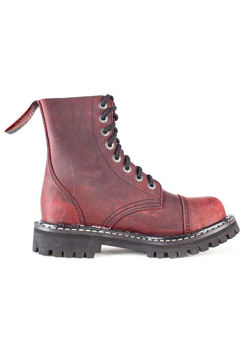 Angry Itch 8 Loch Stiefel Vintage Burgundy