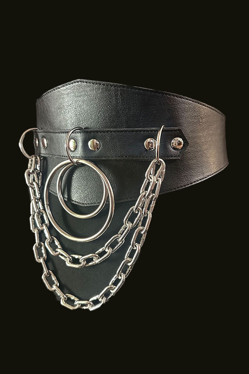 Tommy Vowels Gürtel Double Ring & Chain Silver