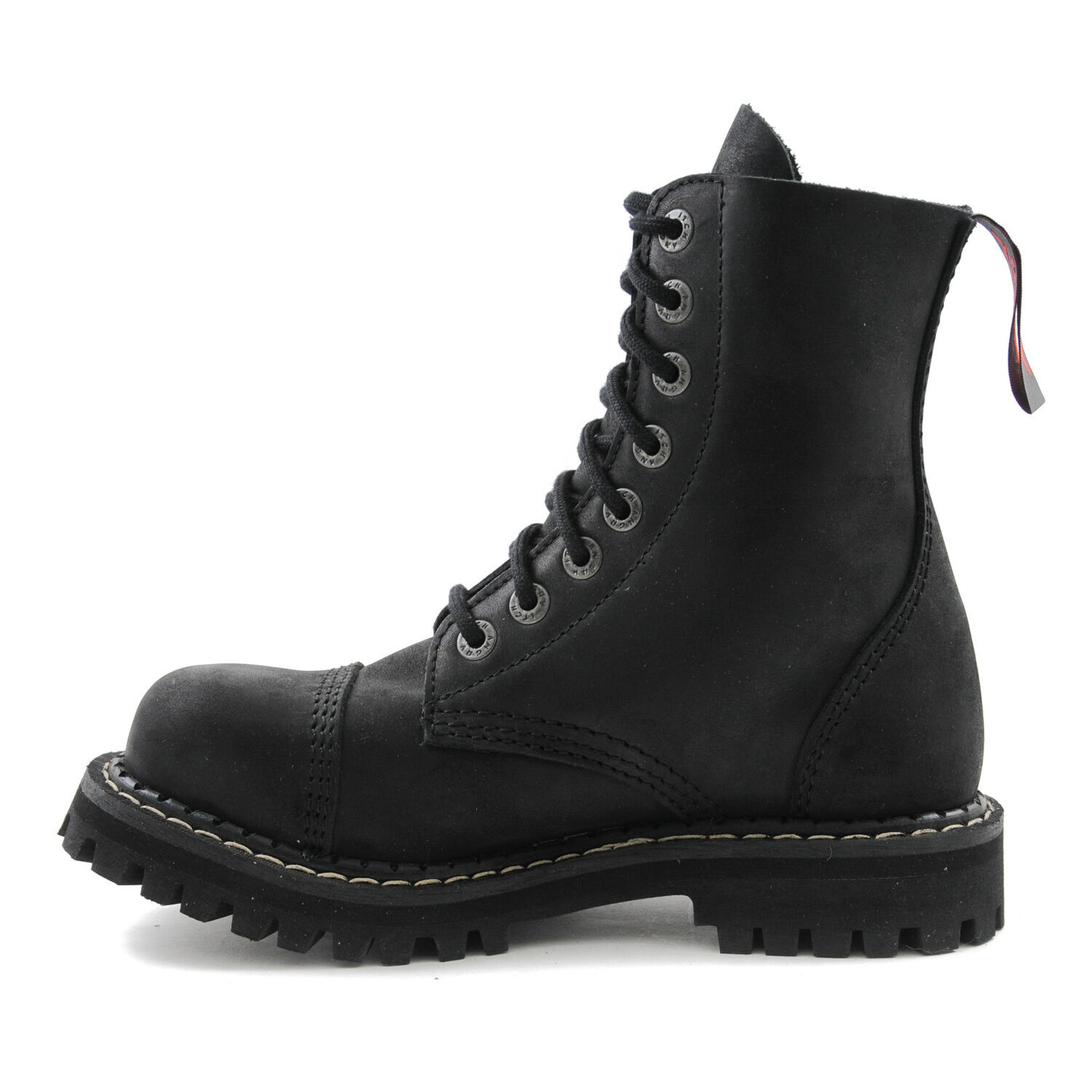 Angry Itch 8 Loch Stiefel Vintage Schwarz
