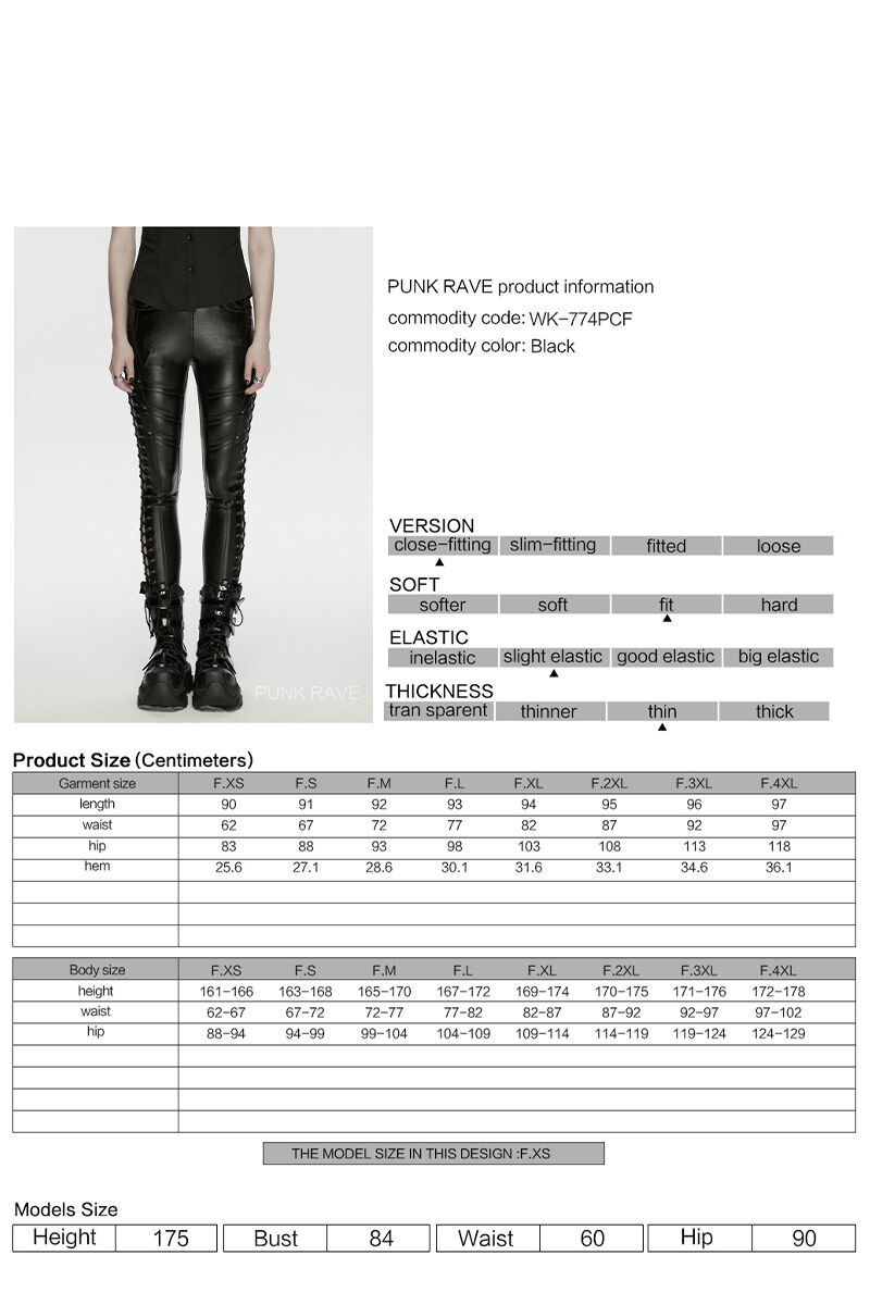 Punk Rave Leggings Lace-Up Abyss