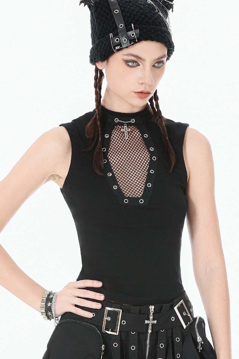 Dark In Love Top Sheer Coffin