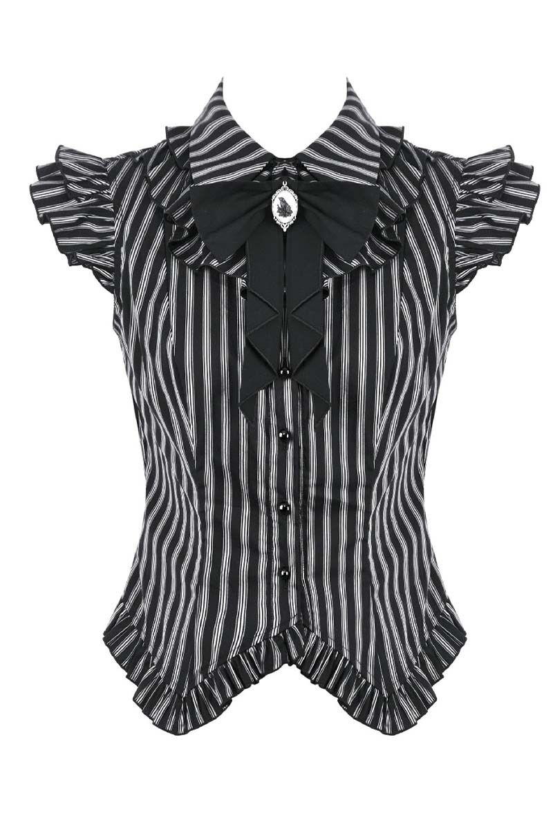 Dark In Love Bluse Funeral Stripe