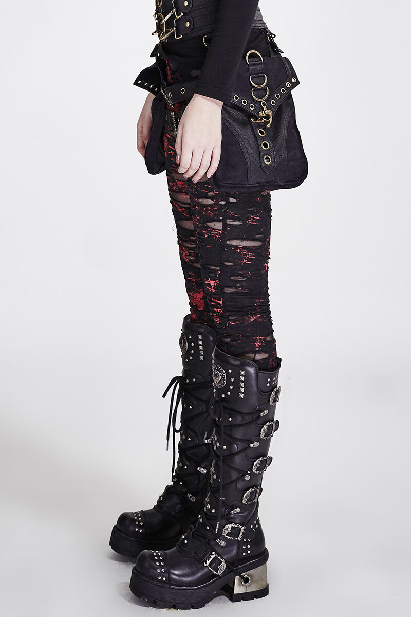 Punk Rave Leggings The Earth Trembles Red