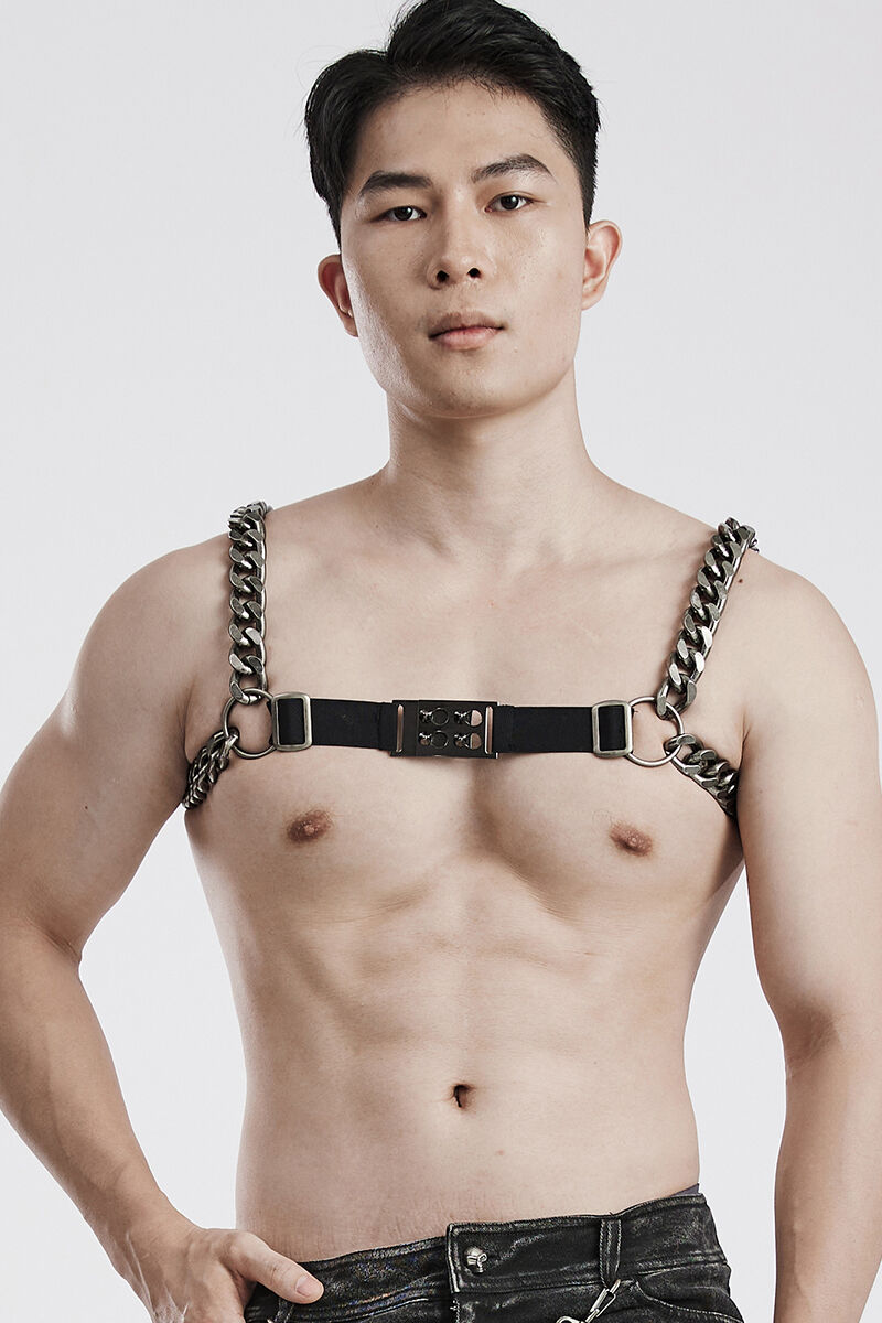 Punk Rave Harness Night Chain Silver