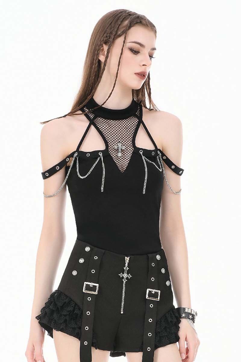 Dark In Love Top Synthetic Cross