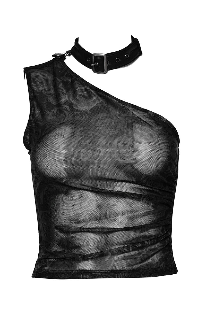 Punk Rave Top Mesh Roses