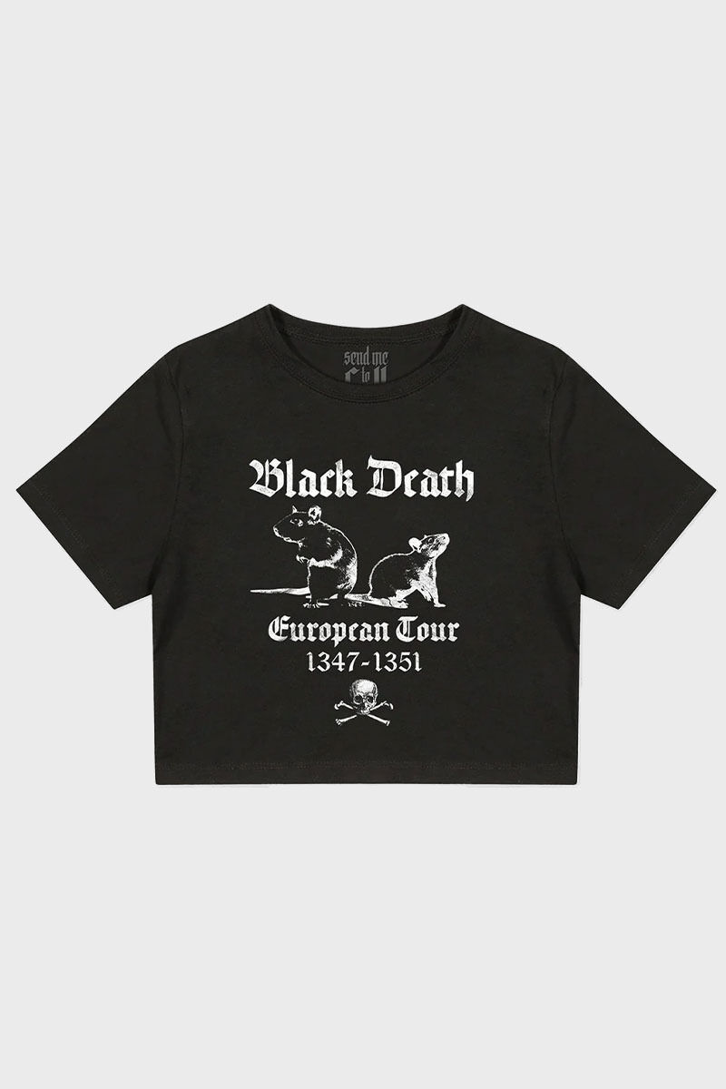 Send Me To Hell Crop Shirt Black Death