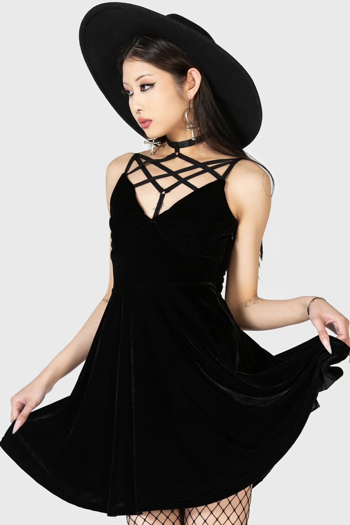 Killstar Kleid Magica Black Velvet