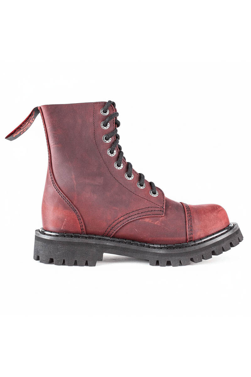 Angry Itch 8 Loch Stiefel Vintage Burgundy