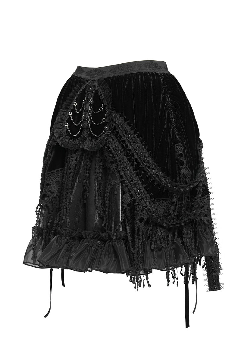 Devil Fashion Rock Nocturne Velvet Ruffle