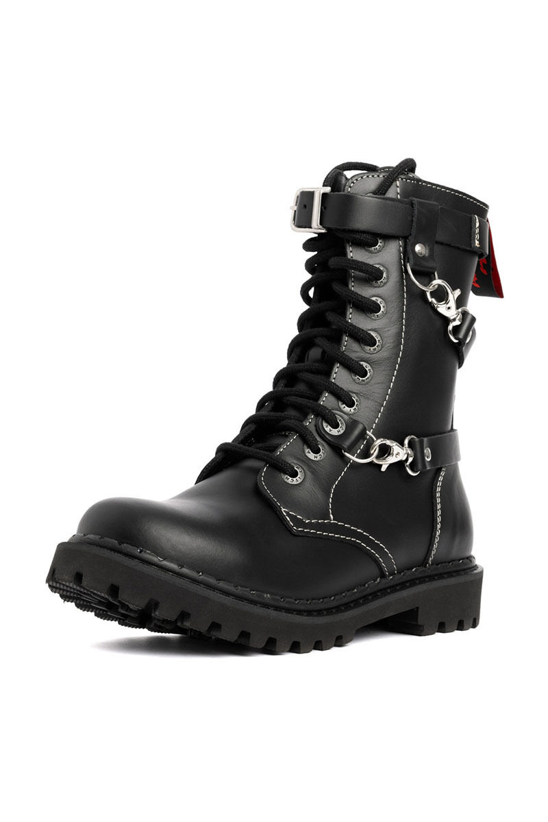 Angry Itch 10 Loch Stiefel Light 3 Straps Schwarz