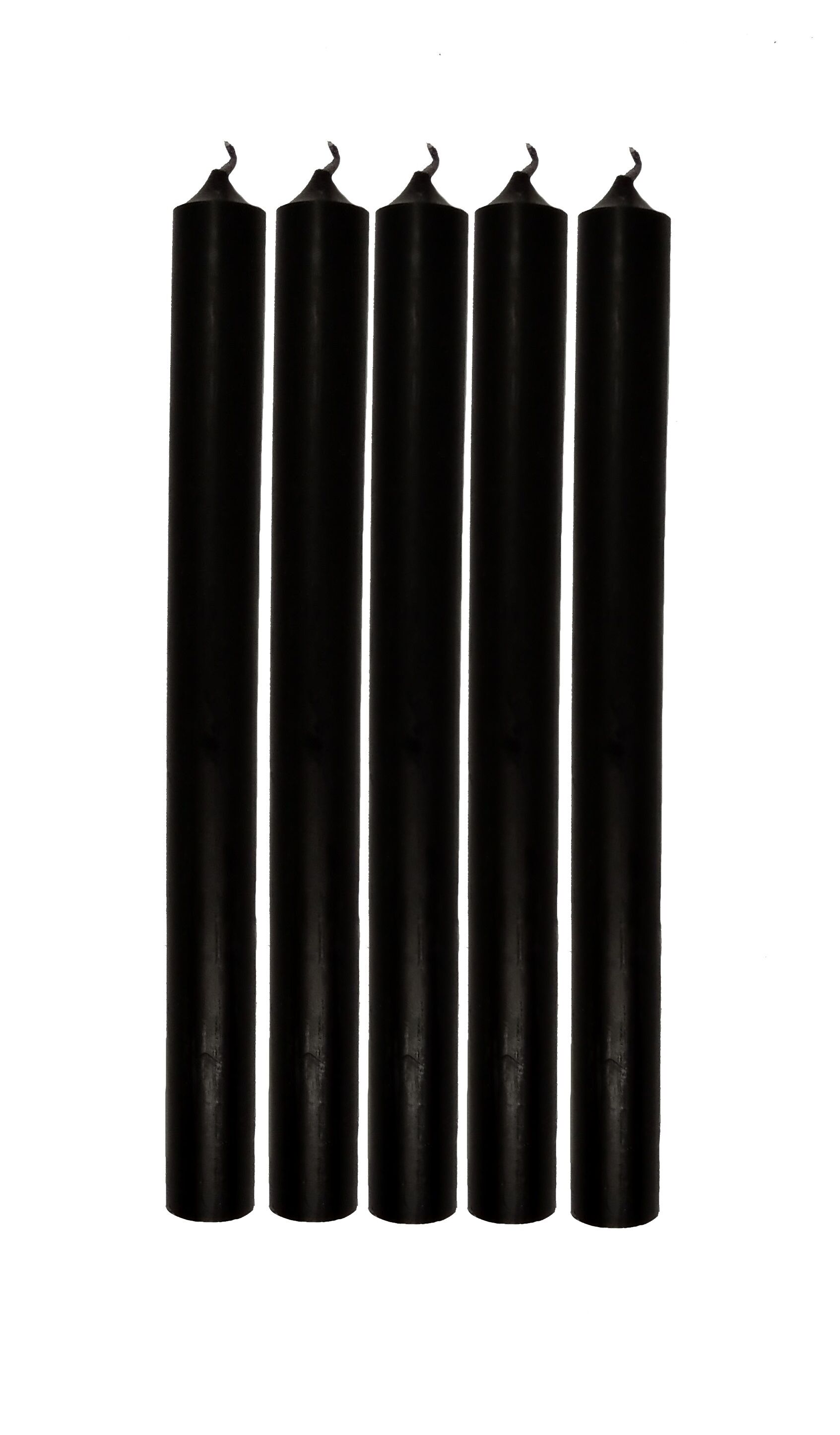 Schwarze Kerzen 25cm 5er Pack