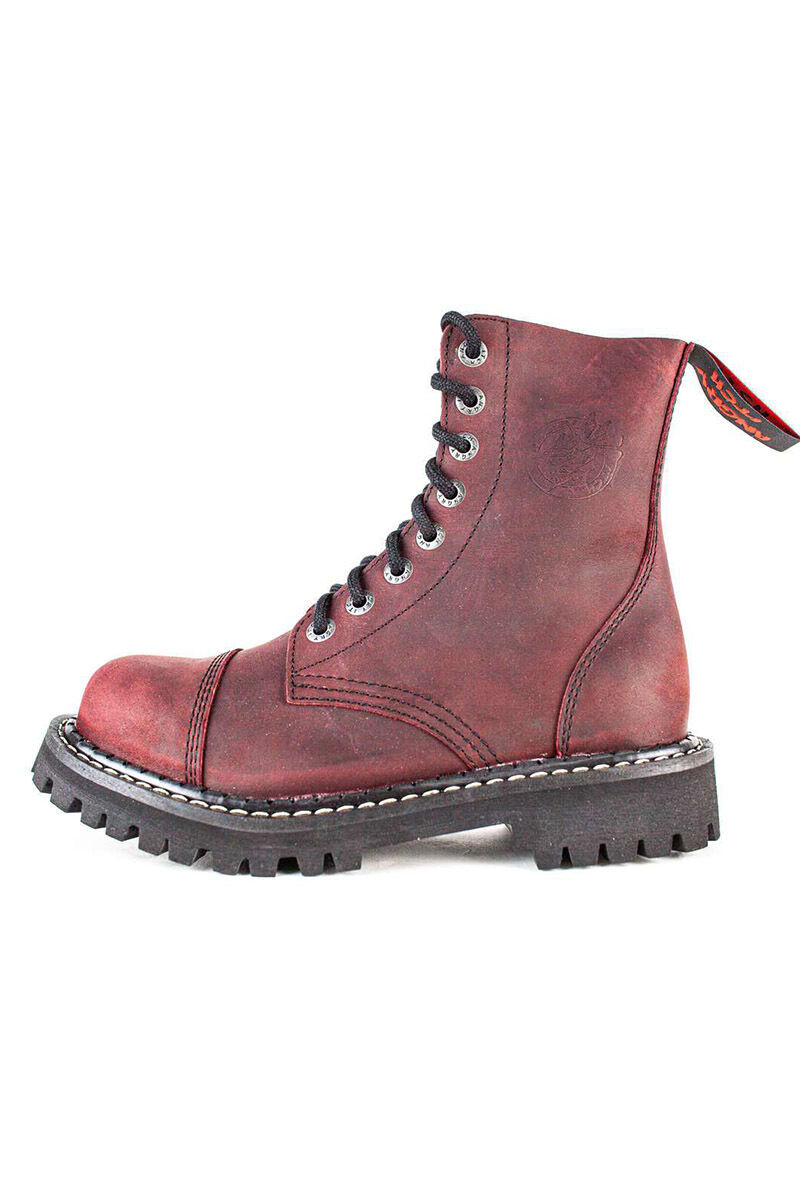 Angry Itch 8 Loch Stiefel Vintage Burgundy