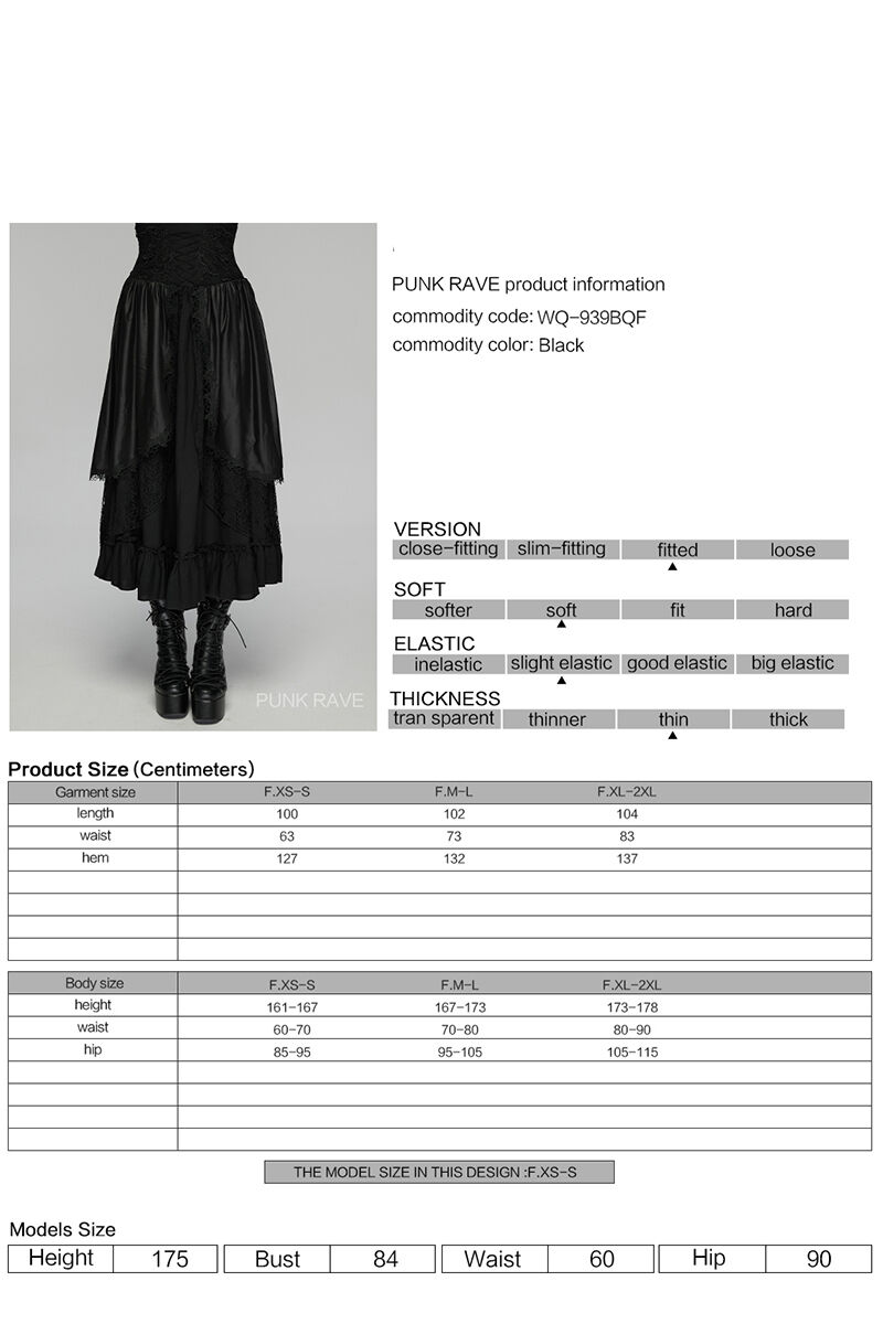 Punk Rave Rock Mourning Lace