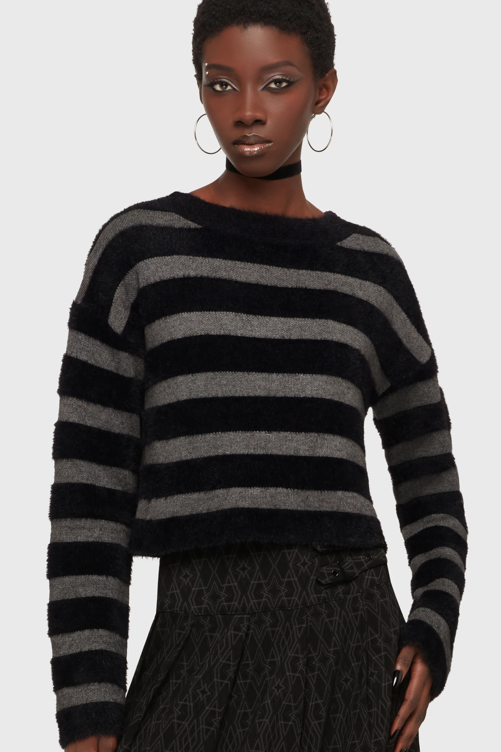Killstar Kihilist Pullover Stormstripe
