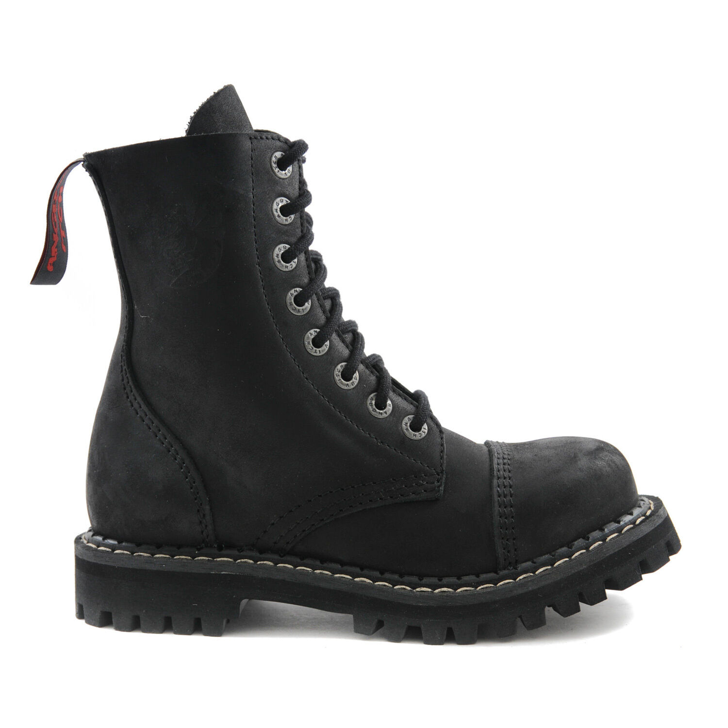 Angry Itch 8 Loch Stiefel Vintage Schwarz