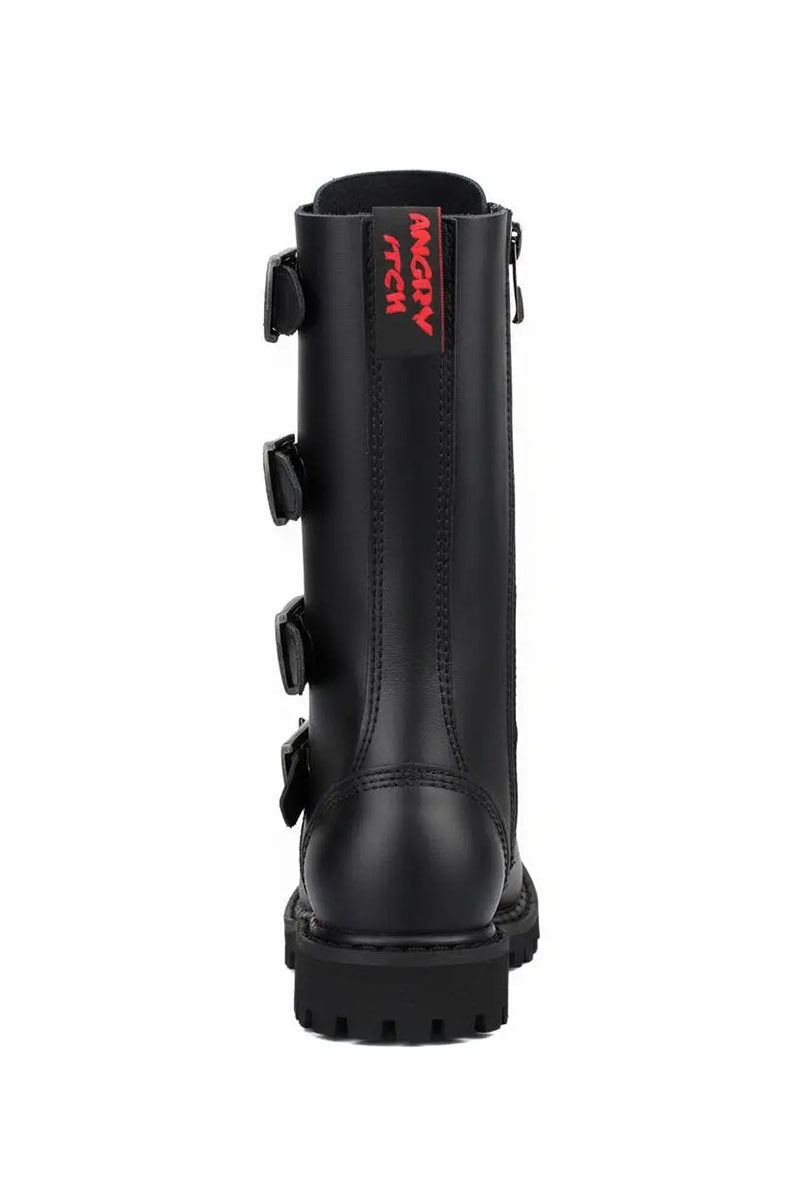 Angry Itch 14 Loch Stiefel 5 Buckle Schwarz