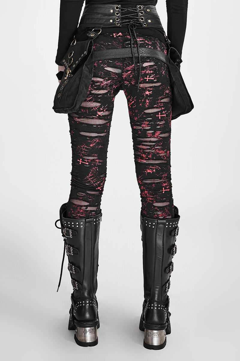 Punk Rave Leggings The Earth Trembles Red