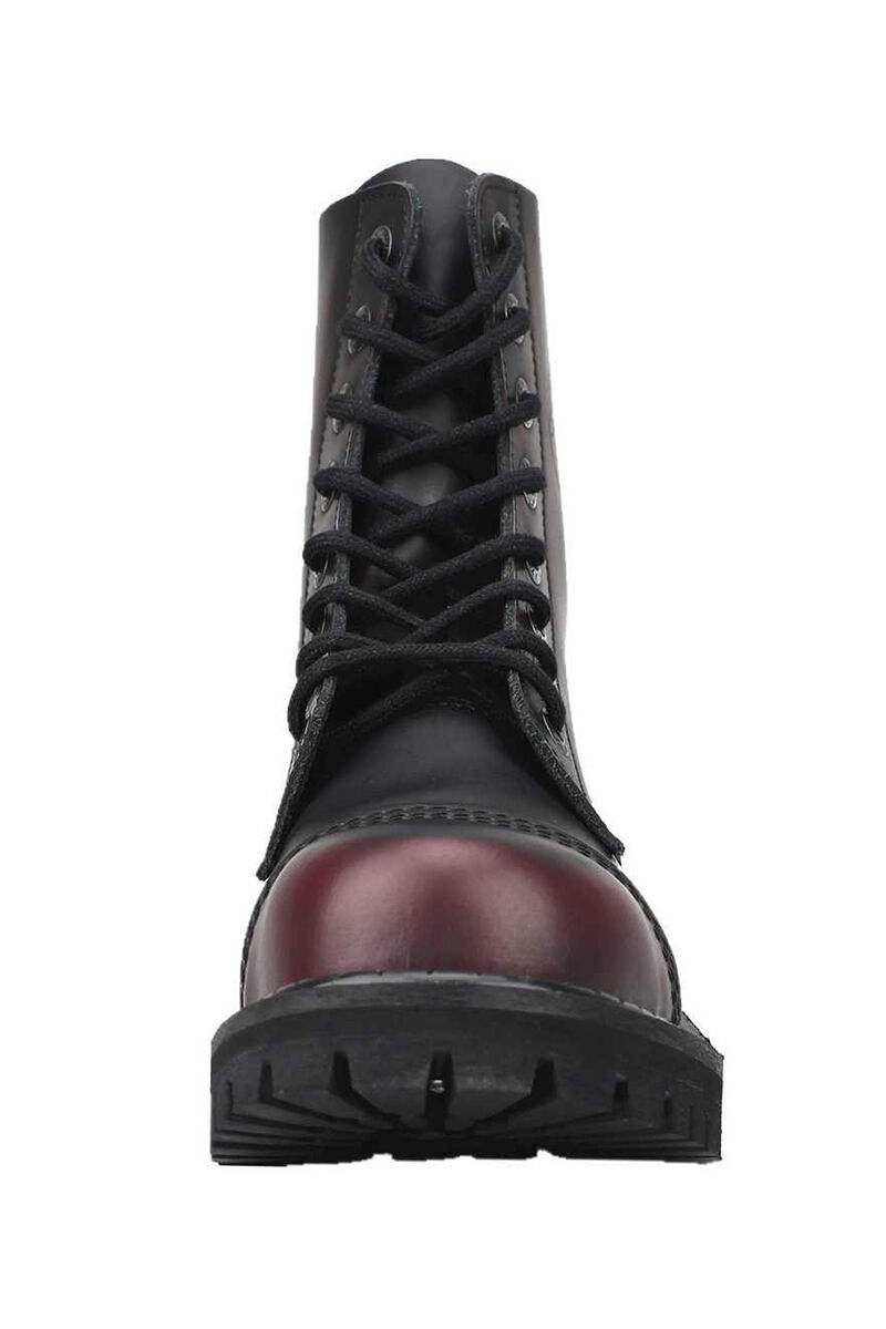 Angry Itch 8 Loch Stiefel Burgundy Rub Off