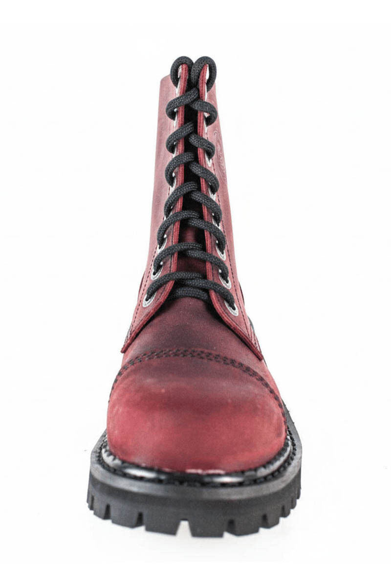 Angry Itch 8 Loch Stiefel Vintage Burgundy