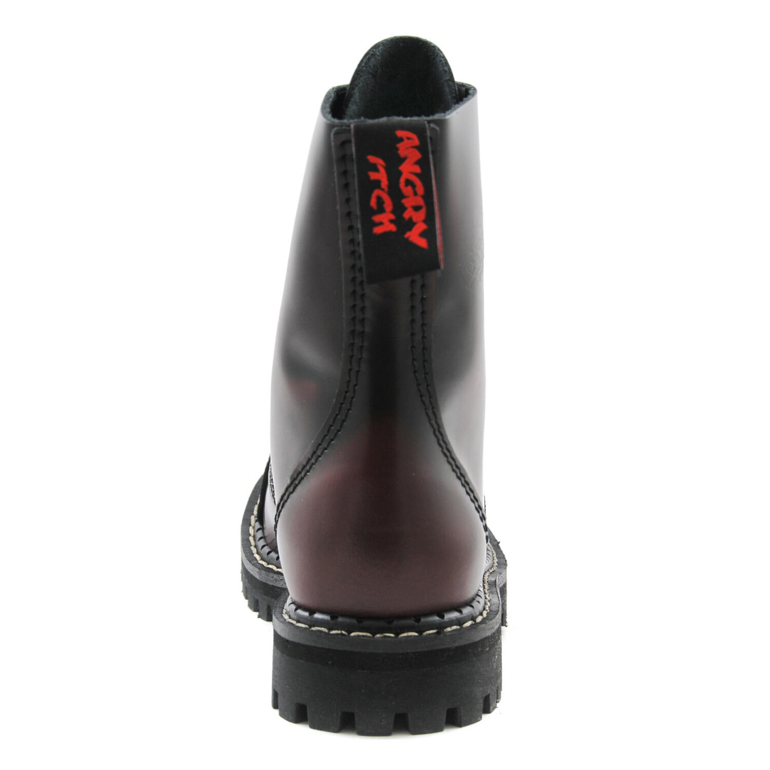 Angry Itch 8 Loch Stiefel Burgundy Rub Off