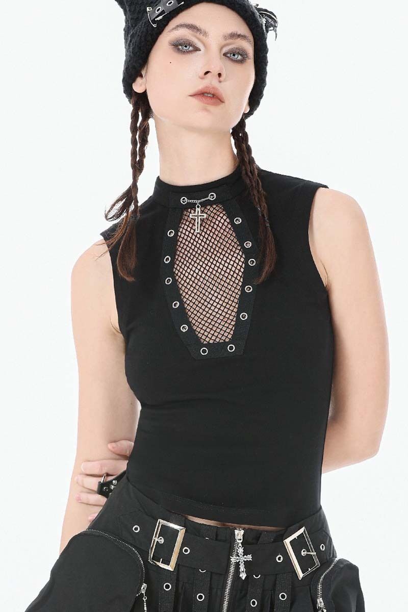 Dark In Love Top Sheer Coffin