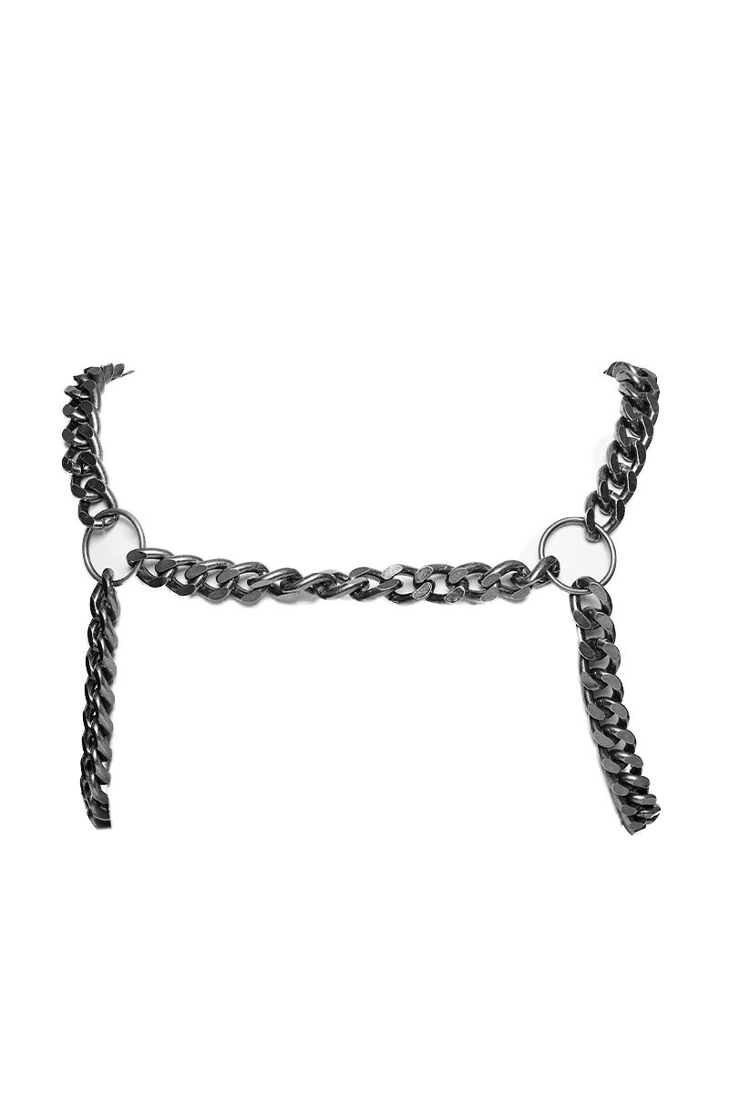 Punk Rave Harness Night Chain Silver