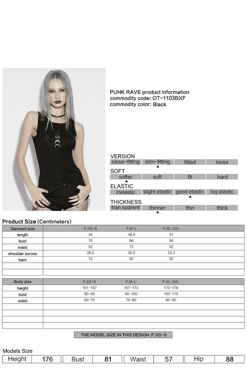 Punk Rave Top Lunar Eclipse